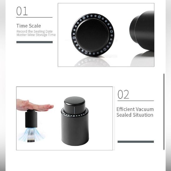 Wine Accessories 4 pc Set - Aerator, Stainless Steel Ice Cubes, 2 Stoppers - Picture 4 of 16